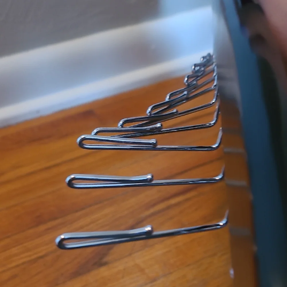 Black Wooden Hanger with Metal Clips